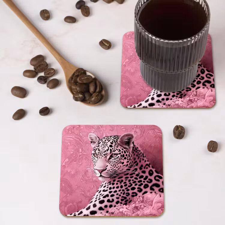 Onderzetter - Panter - Luxe - Roze — 4