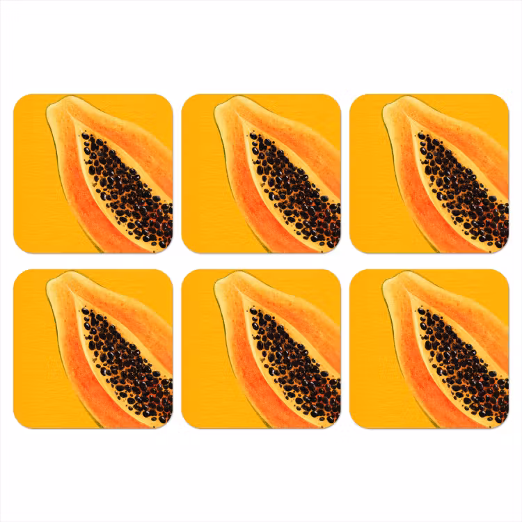 Onderzetter - Papaja - Oranje - Topisch — 1