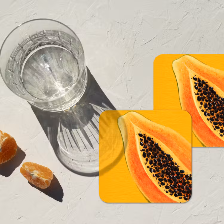 Onderzetter - Papaja - Oranje - Topisch — 3