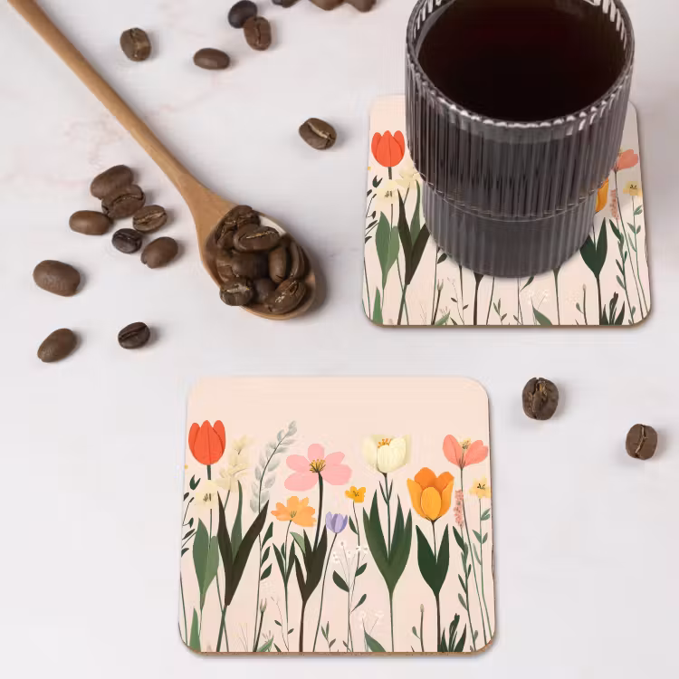 Onderzetter - Pasteltinten - Bloemen - Illustratie — 4