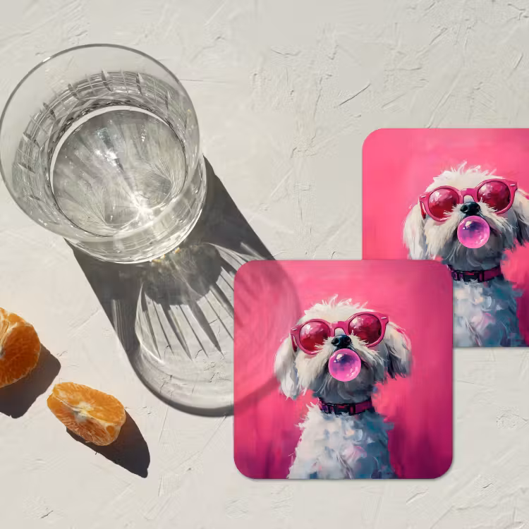 Onderzetter - Pink - Hond - Bubbel — 3