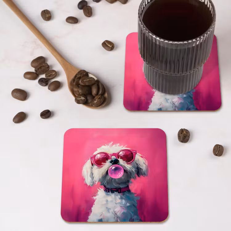 Onderzetter - Pink - Hond - Bubbel — 4