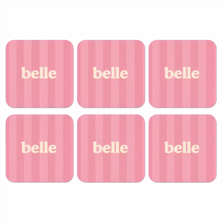 Onderzetter​ - Roze - Gestreept - Belle — 1
