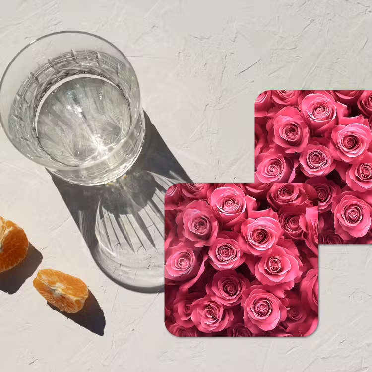 Onderzetter​ - Rozen - Pink - Bloem — 3