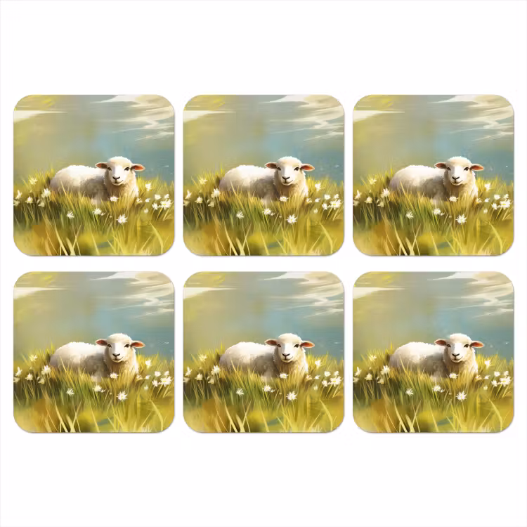 Onderzetter - Schaap - Weide - Groen — 1