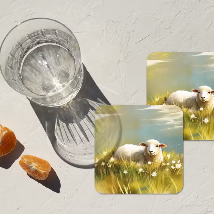 Onderzetter - Schaap - Weide - Groen — 3