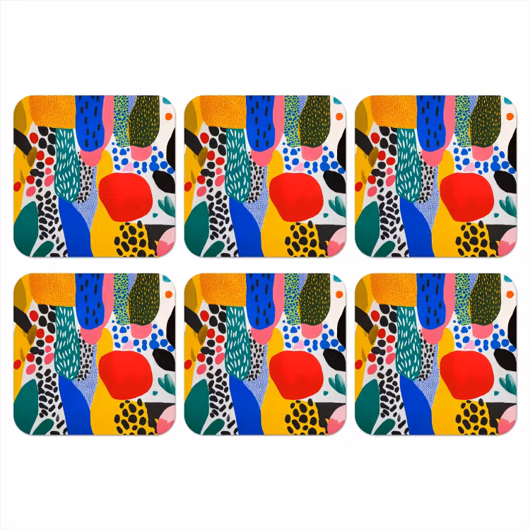 Onderzetter - Stippen - Vormen - Modern - Kleuren — 1