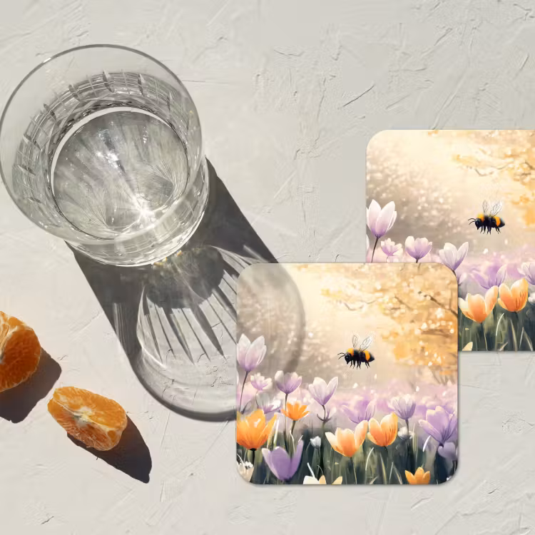 Onderzetter - Viooltjes - bij - Zonlicht — 3