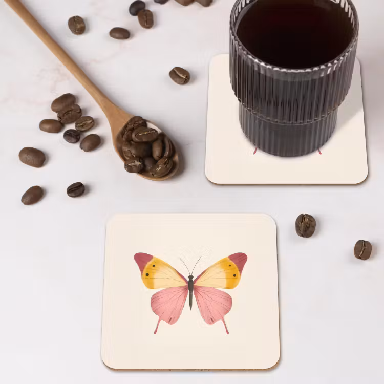Onderzetter - Vlinder - Illustratie - Roze — 4
