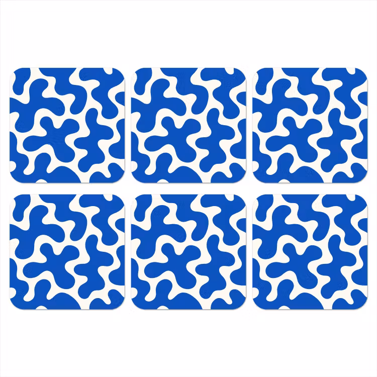 Onderzetter - Vormen - Abstract - Blauw - Golven — 1
