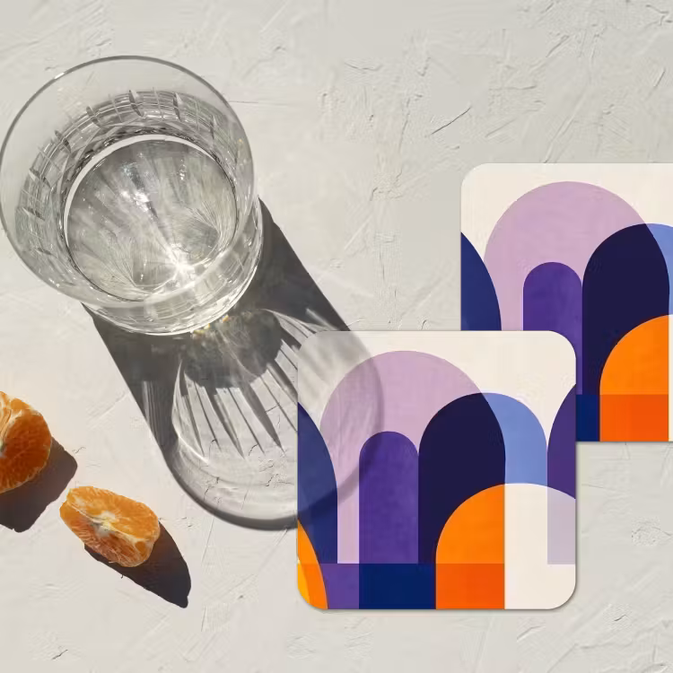 Onderzetter - Vormen - Abstract - Grafisch - Oranje — 3