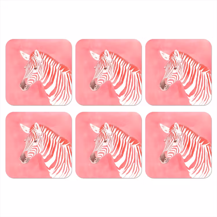 Onderzetter - Zebra - Pink - Verf — 1