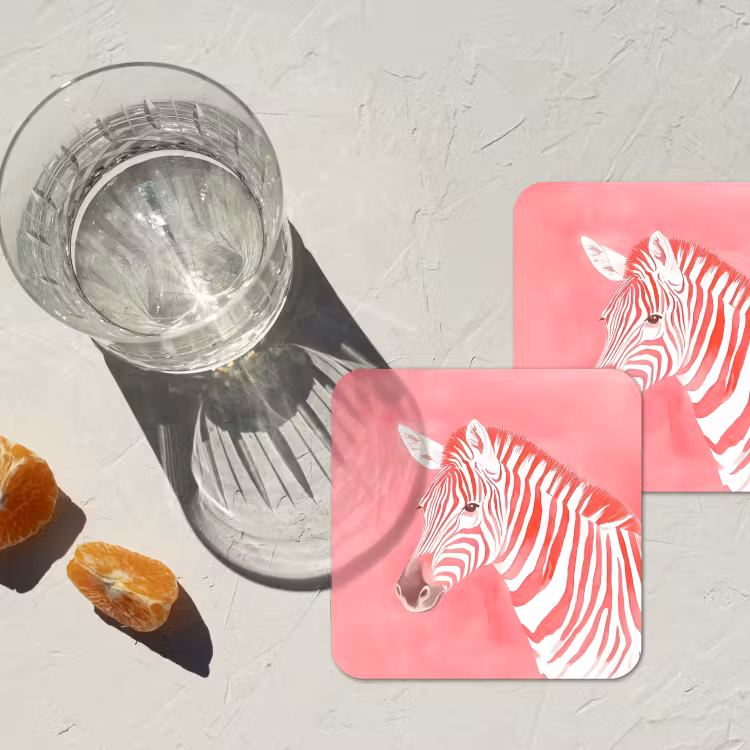 Onderzetter - Zebra - Pink - Verf — 3