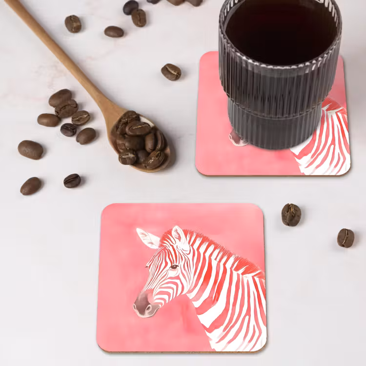 Onderzetter - Zebra - Pink - Verf — 4