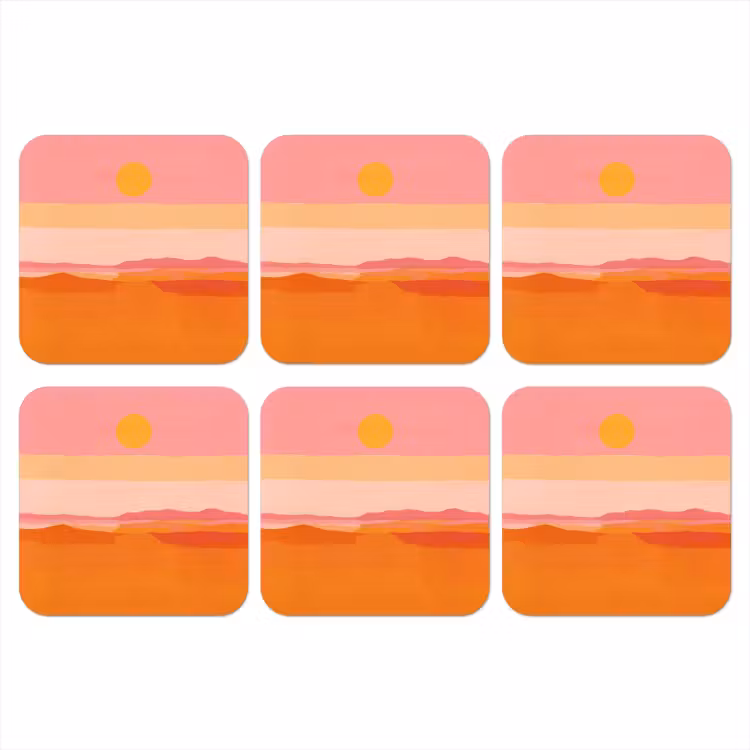 Onderzetter​ - Zon - Abstract - Landschap - Oranje — 1