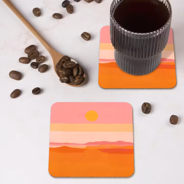 Onderzetter​ - Zon - Abstract - Landschap - Oranje — 4