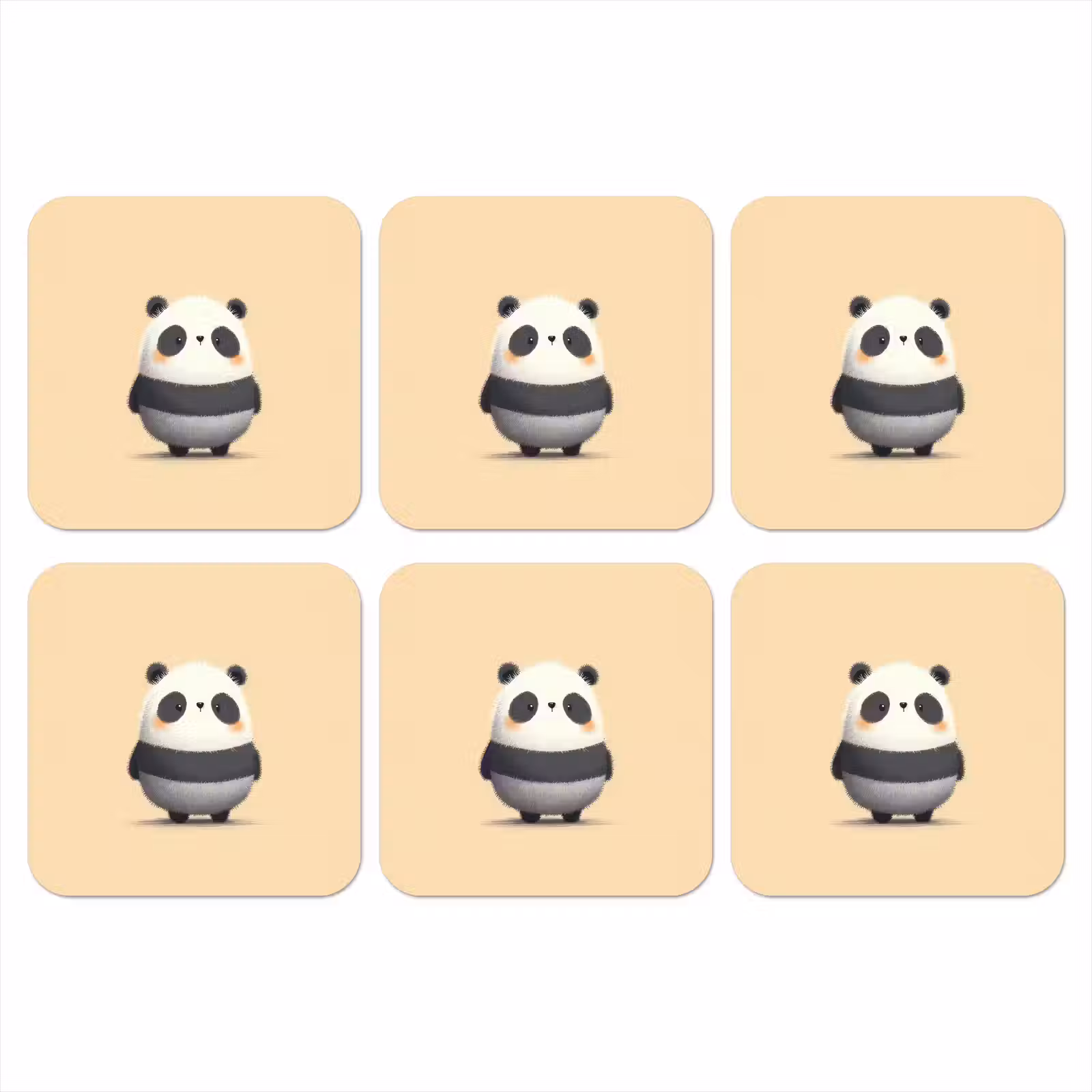 Onderzetter - Panda - Beige - Minimalistisch — 1