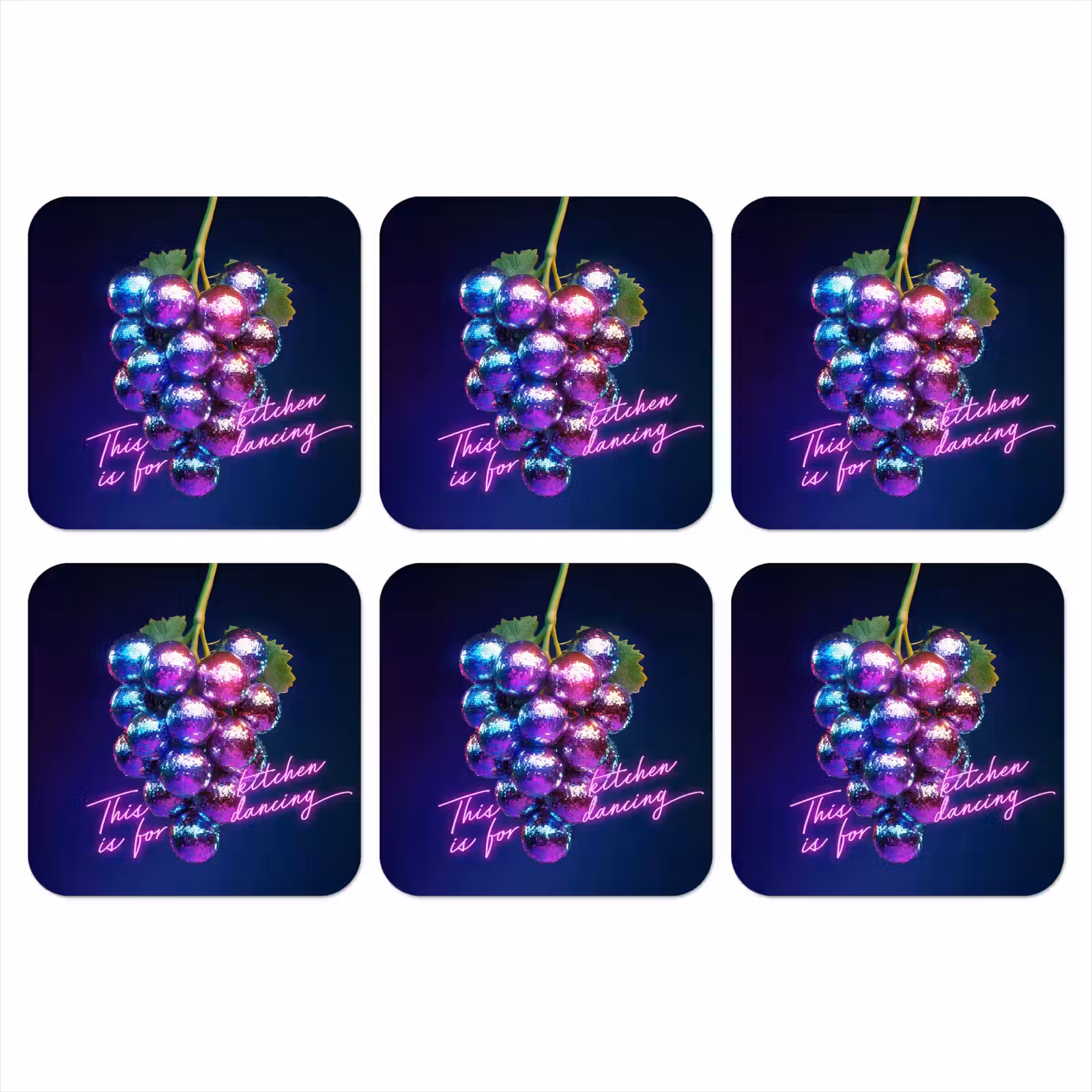 Onderzetter - Quote - Neon - Disco - Druiven — 1