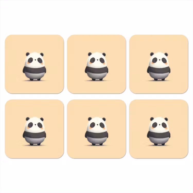 Onderzetter - Panda - Beige - Minimalistisch — 1