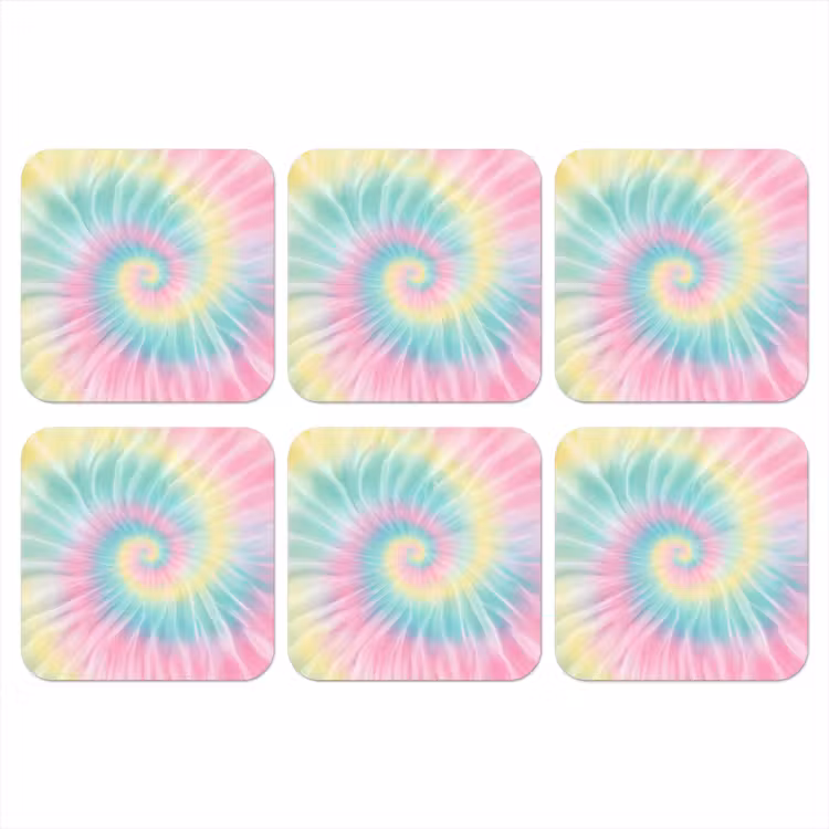 Onderzetter - Pasteltinten - Tie dye - Roze — 1