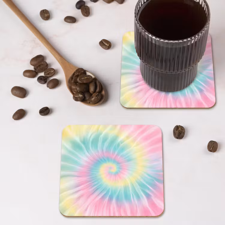 Onderzetter - Pasteltinten - Tie dye - Roze — 4