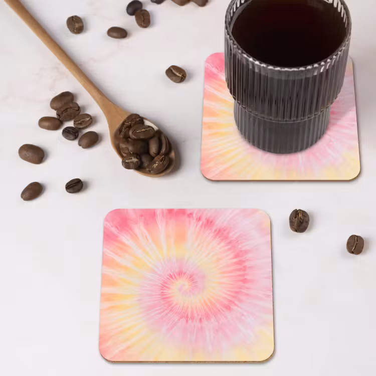 Onderzetter - Patroon - Tie Dye - Pasteltinten - Roze — 4