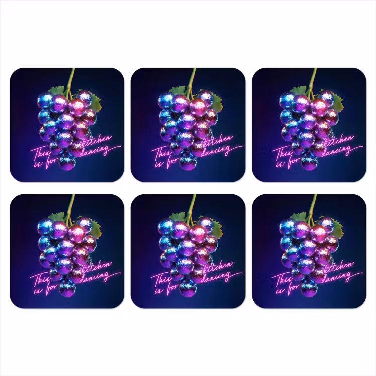 Onderzetter - Quote - Neon - Disco - Druiven — 1