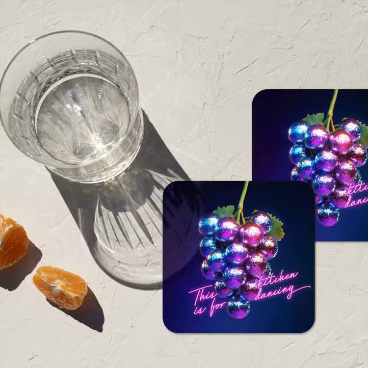 Onderzetter - Quote - Neon - Disco - Druiven — 3