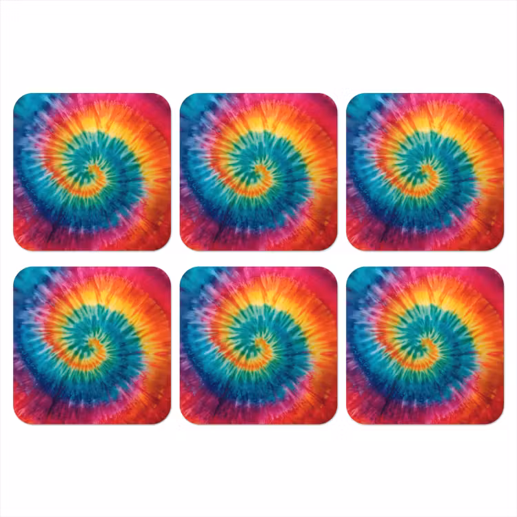 Onderzetter - Regenboogkleuren - Tie dye - — 1