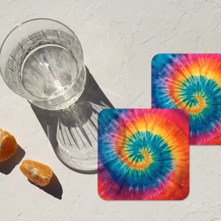 Onderzetter - Regenboogkleuren - Tie dye - — 3