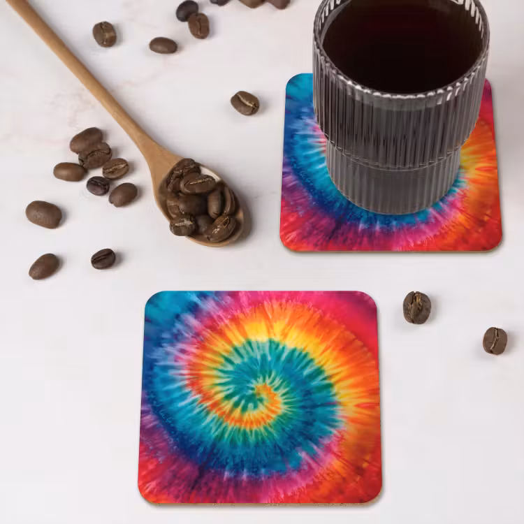 Onderzetter - Regenboogkleuren - Tie dye - — 4