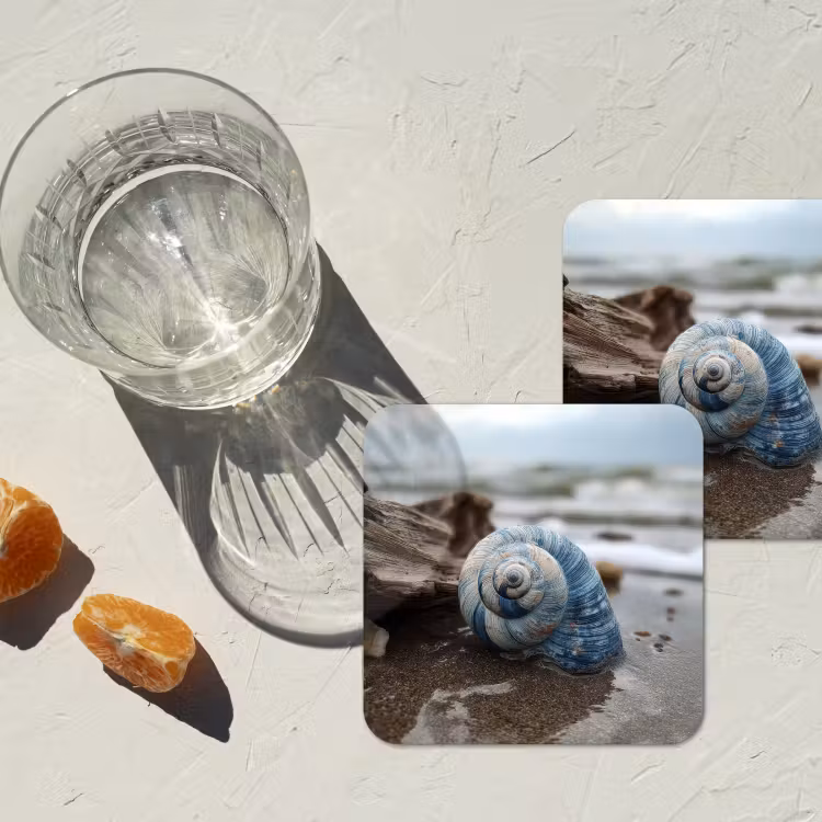 Onderzetter - Schelp - Strand - Blauw - Zee — 3