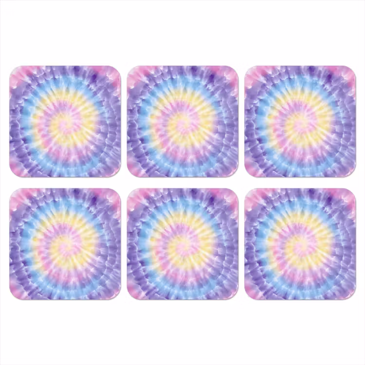 Onderzetter - Spiraal - Tie dye - Pasteltinten — 1