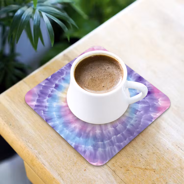 Onderzetter - Spiraal - Tie dye - Pasteltinten — 2