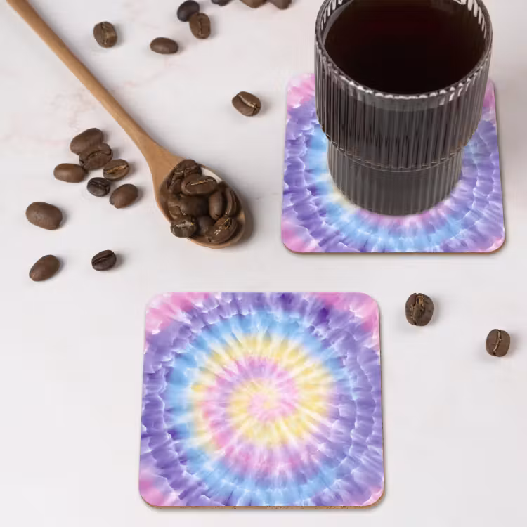 Onderzetter - Spiraal - Tie dye - Pasteltinten — 4
