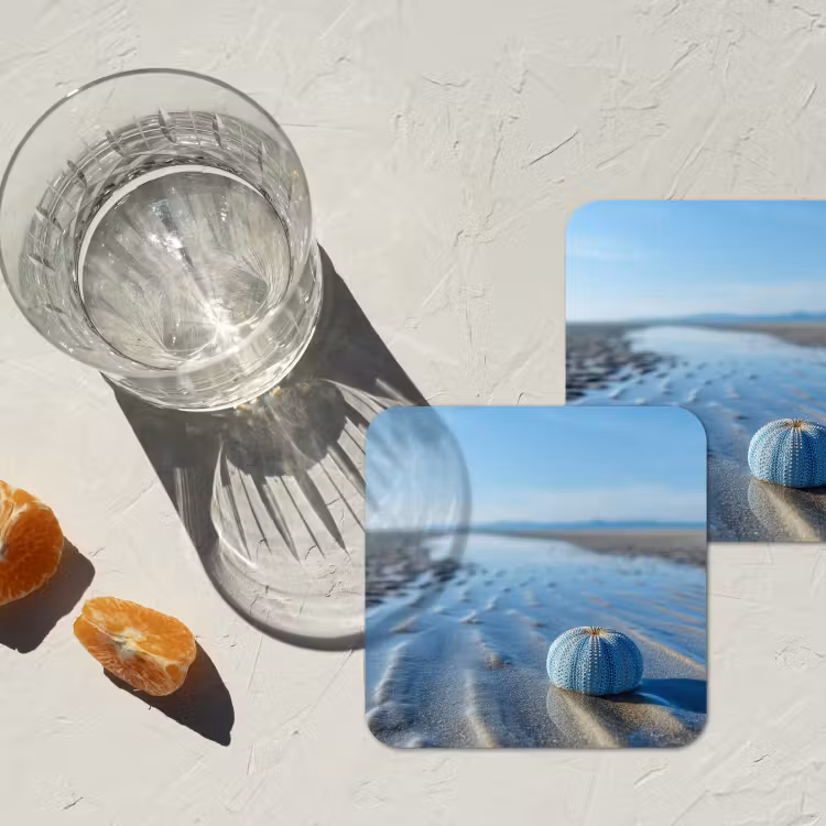 Onderzetter - Strand - Schild - Water - Blauw — 3