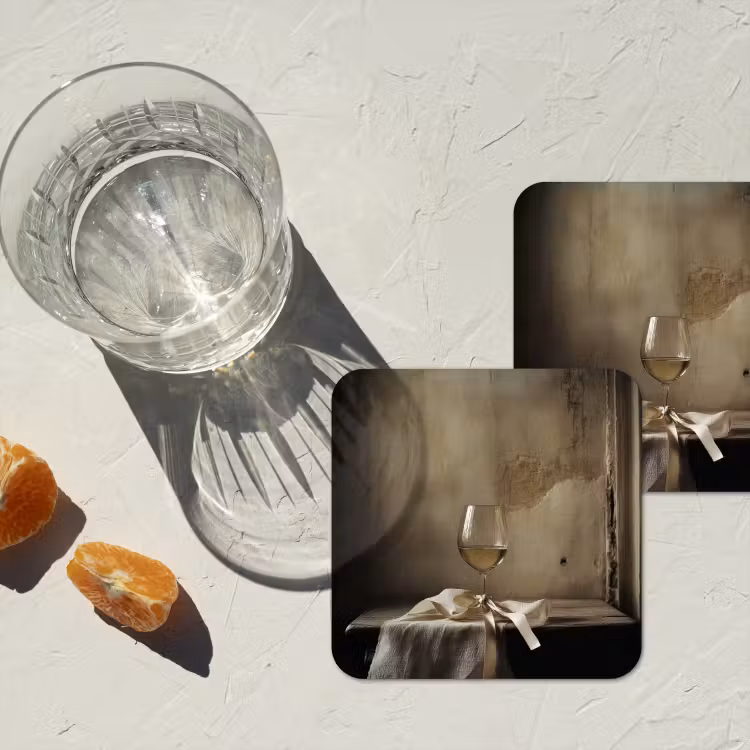 Onderzetter​ - Strik - Beige - Witte - Wijn — 3