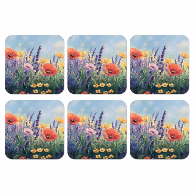 Onderzetter - Weide - Bloemen - Kleurrijk — 1