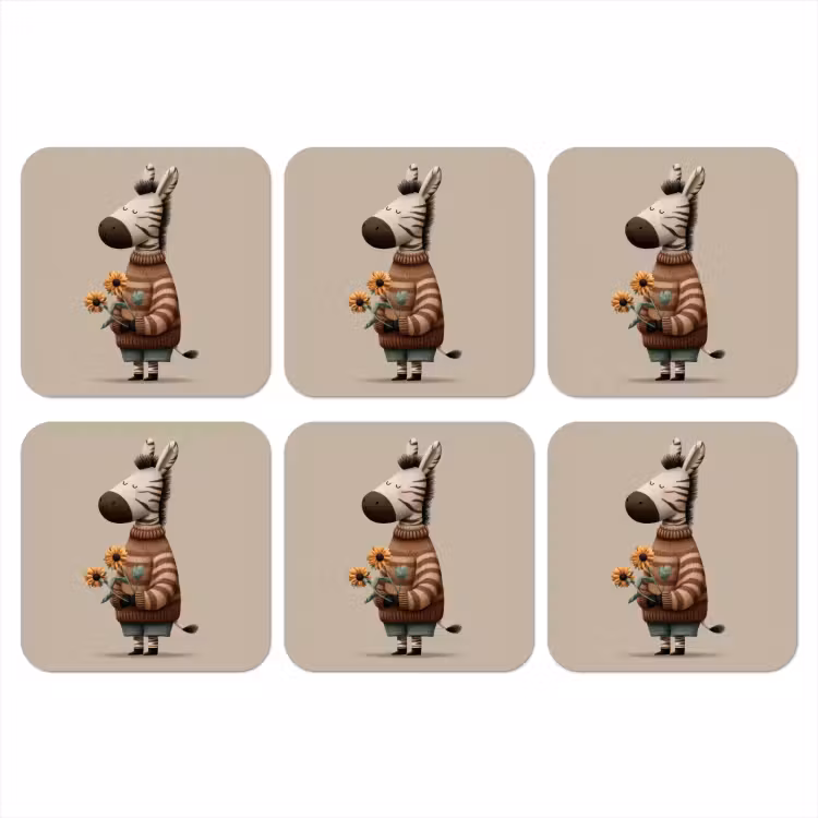 Onderzetter - Zebra - Zonnebloemen - Warm — 1