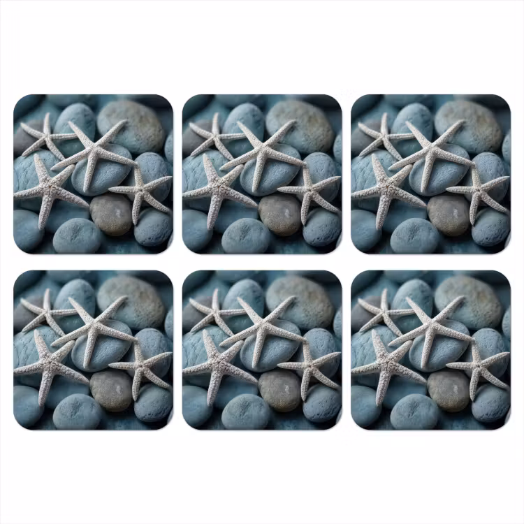 Onderzetter​ - Zeesterren - Stenen - Wit — 1