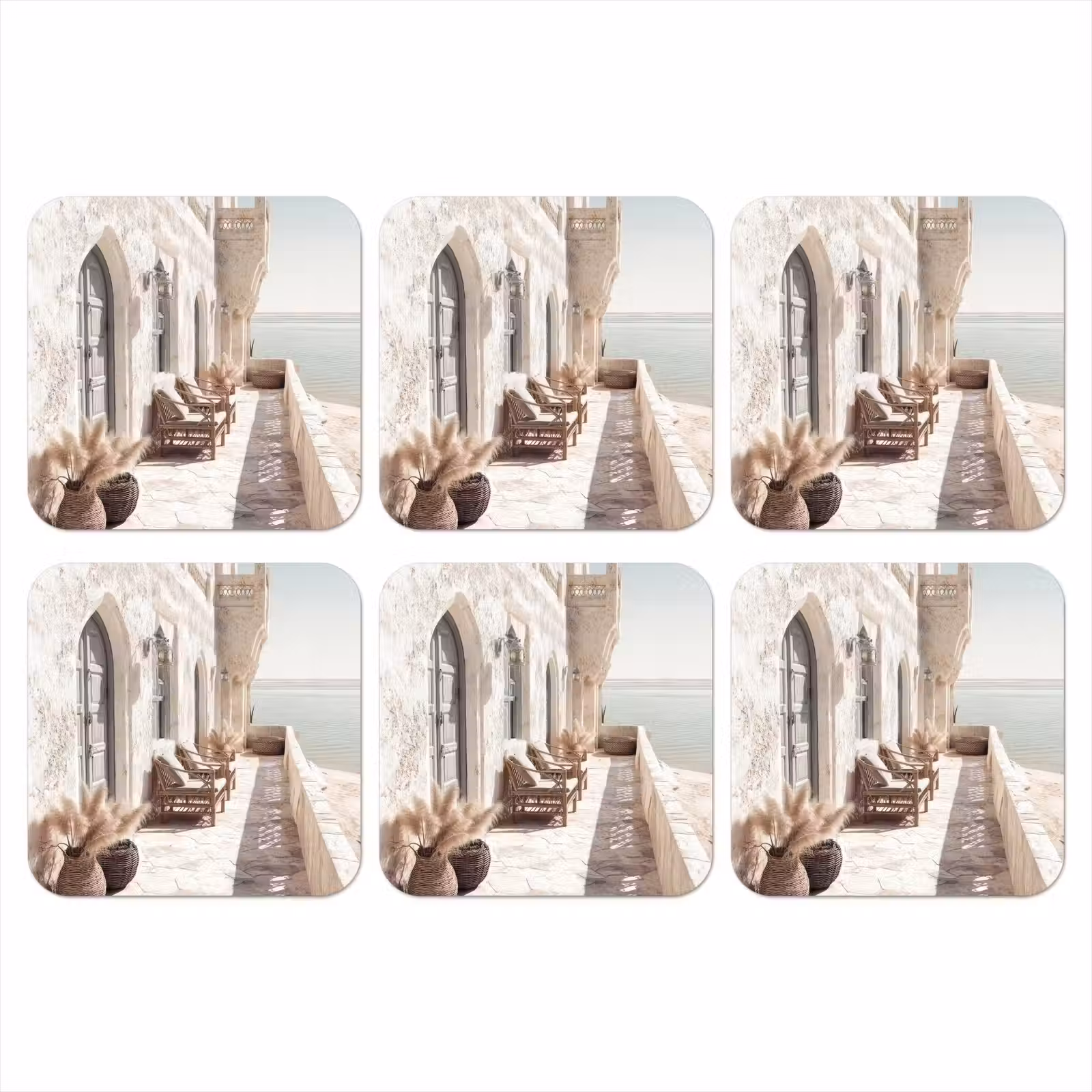 Onderzetter - Terras - Stoelen - Strand - Beige — 1