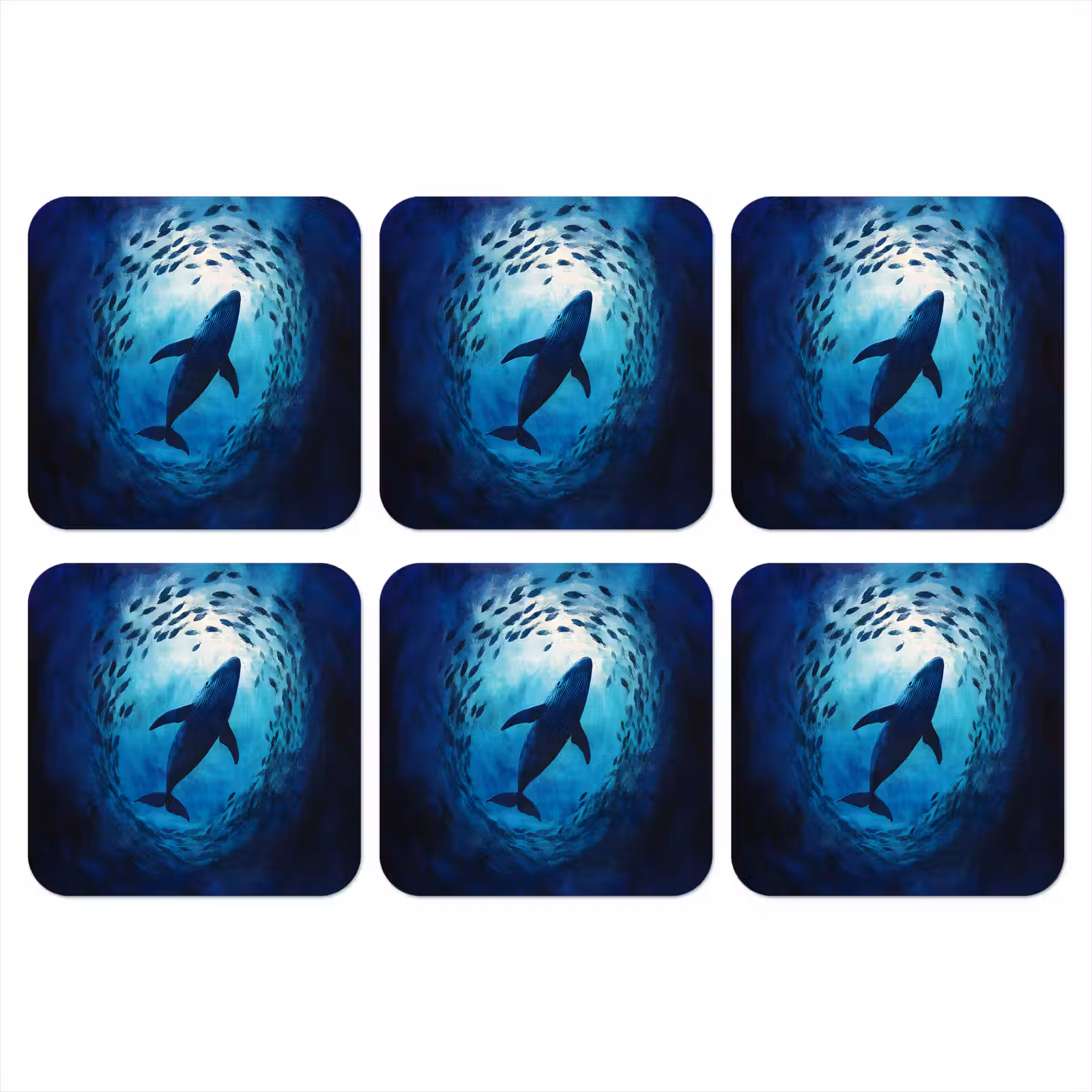 Onderzetter - Walvis - Vissen - Donkerblauw — 1