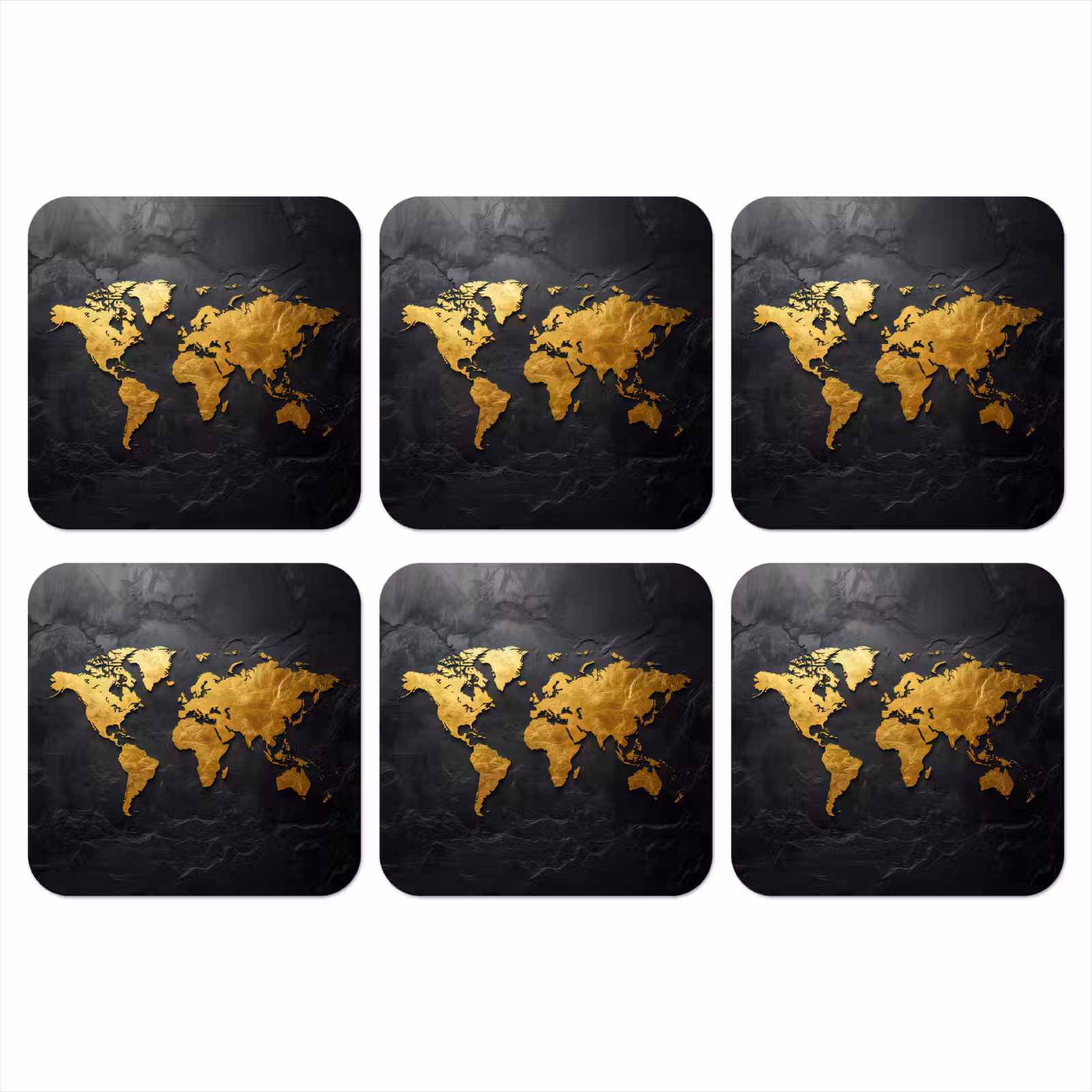 Onderzetter - Wereldkaart - Goud - Steen — 1