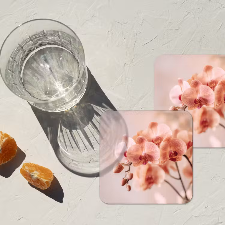 Onderzetter - Orchidee - Bloemen - Roze - Bloemblaadjes — 3