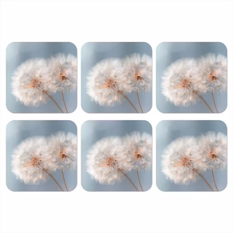 Onderzetter - Paardenbloemen - Pluisjes - Wit — 1