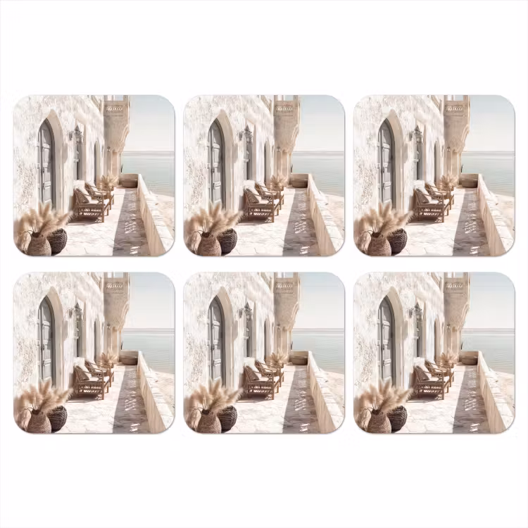 Onderzetter - Terras - Stoelen - Strand - Beige — 1