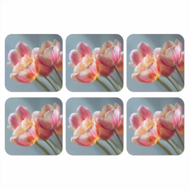 Onderzetter​ - Tulpen - Roze - Stelen — 1