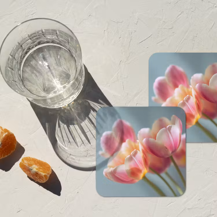 Onderzetter​ - Tulpen - Roze - Stelen — 3