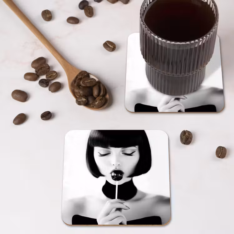 Onderzetter - Vrouw - Lolly - Zwart - Wit — 4