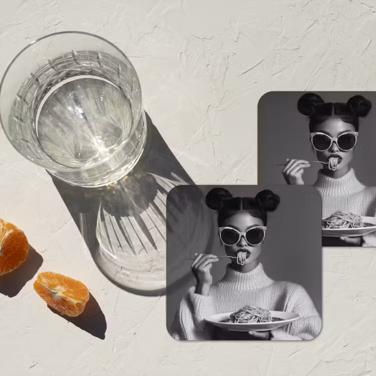 Onderzetter - Vrouw - Pasta - Zonnebril — 3
